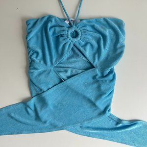 Princess Polly Blue Twist Crop Top